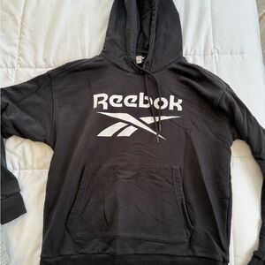 Reebok Charcoal Hoodie with White Logo